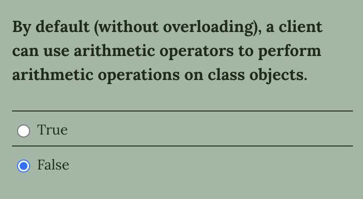 By default ( without overloading ) , a client can