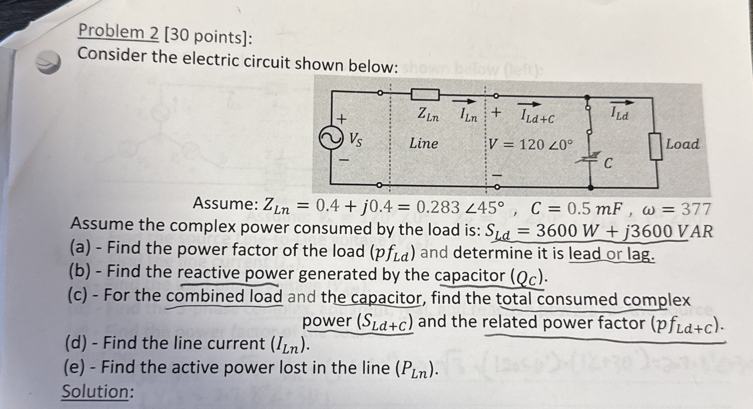 Problem 2 [ 3 0 points ] : Consider the electric