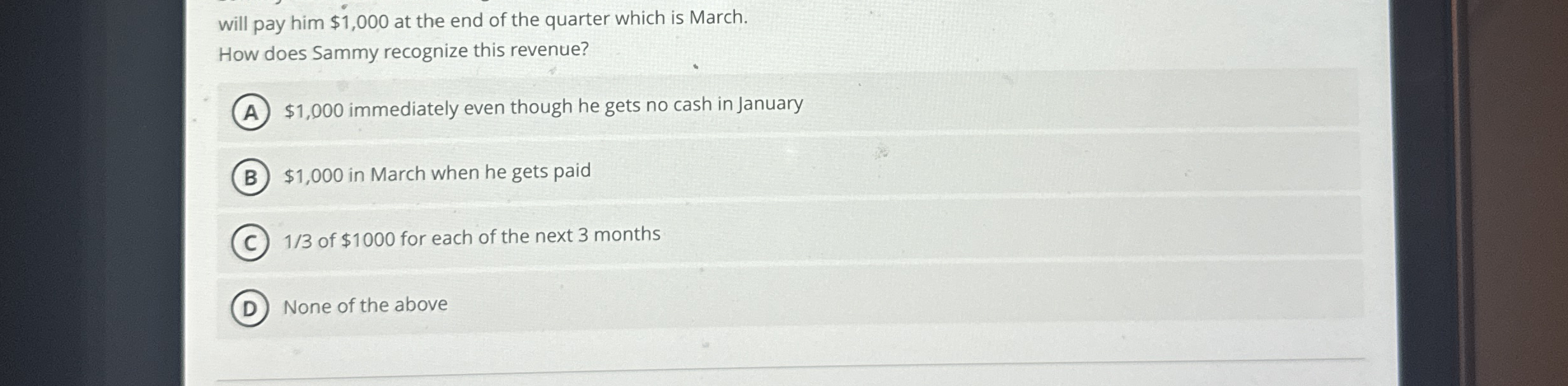 will pay him $ 1 , 0 0 0 at the end of the