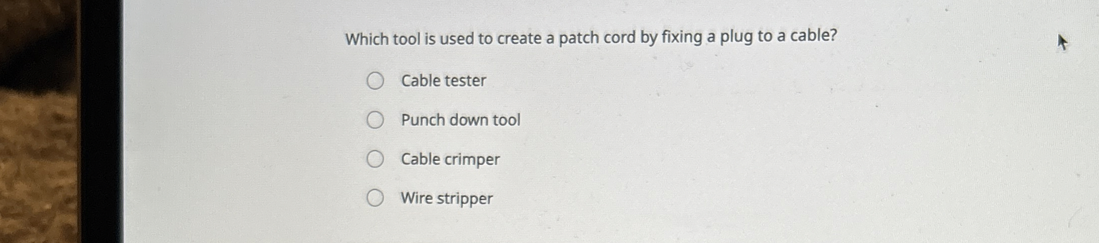 Which tool is used to create a patch cord by