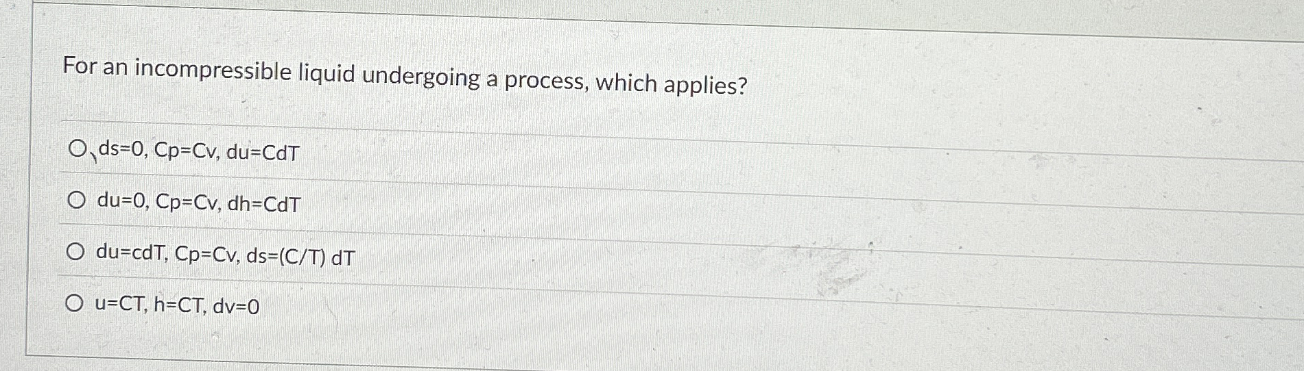 For an incompressible liquid undergoing a