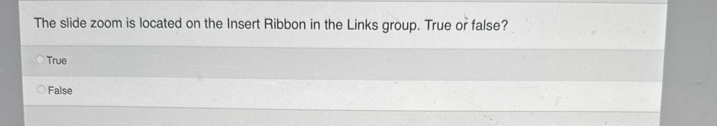 The slide zoom is located on the Insert Ribbon in