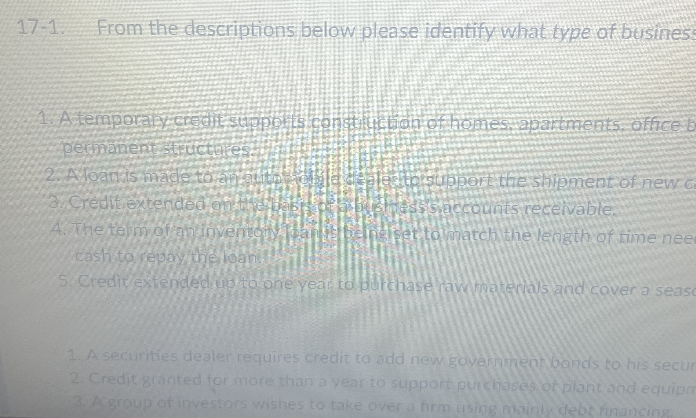 1 7 - 1 . From the descriptions below please