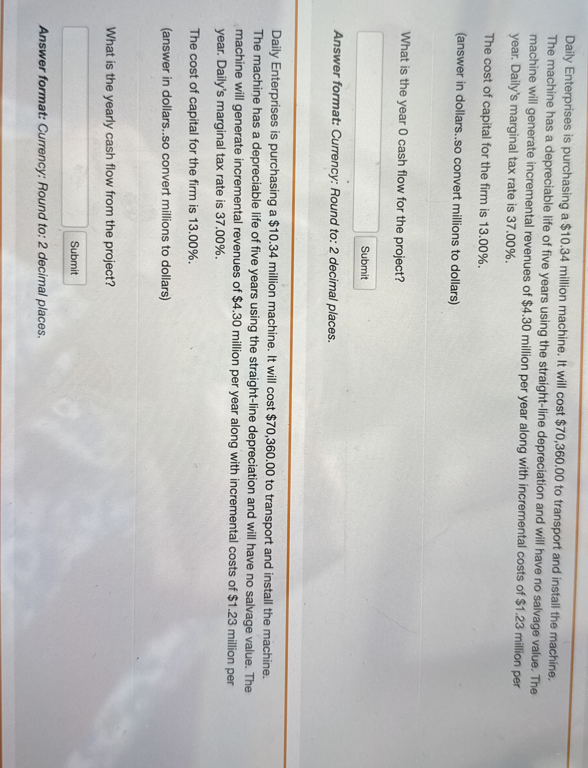 Daily Enterprises is purchasing a $ 1 0 . 3 4