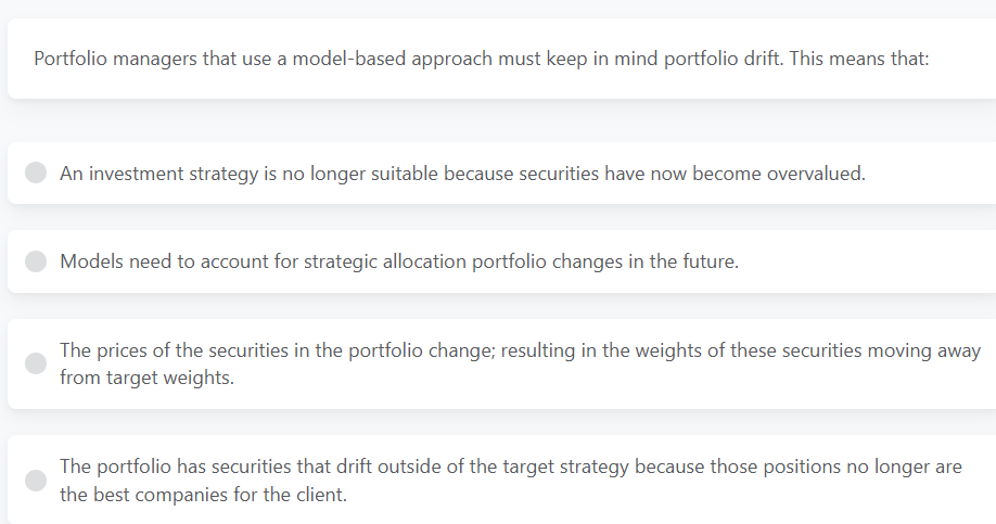 Portfolio managers that use a model - based