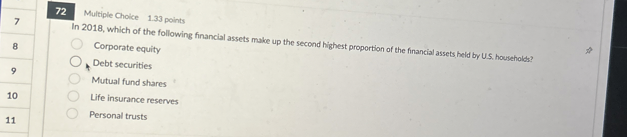 7 2 Multiple Choice 1 . 3 3 points In 2 0 1 8 ,