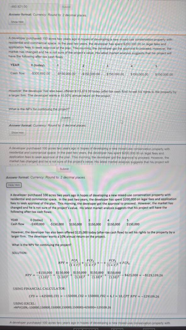 - 4 6 0 , 8 2 1 . 0 0 USE THE HINT TO SOLVE: