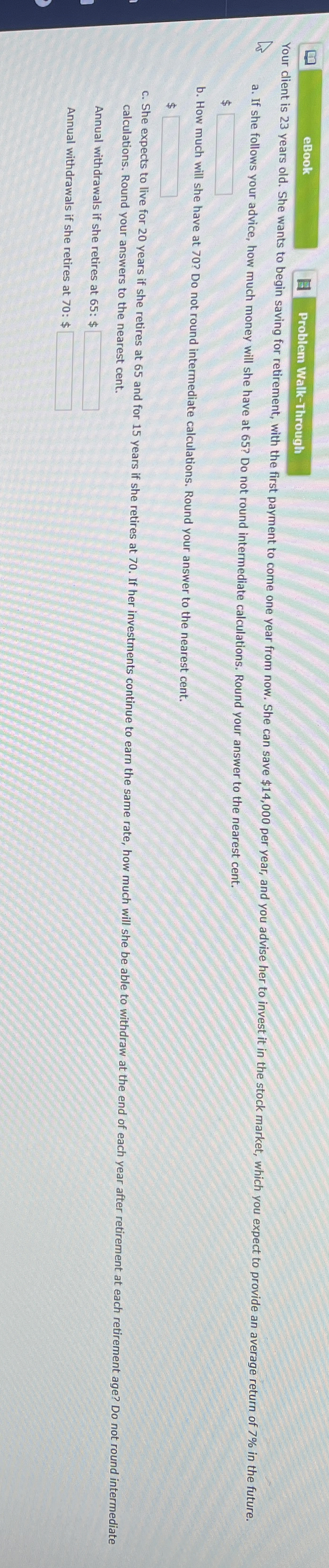 eBook Problem Walk - Through a . If she follows