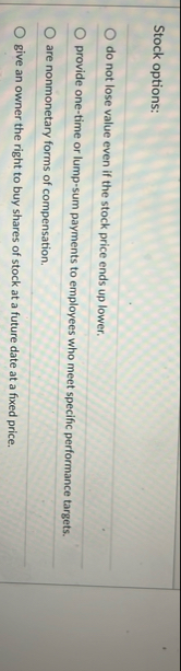 Stock options: do not lose value even if the