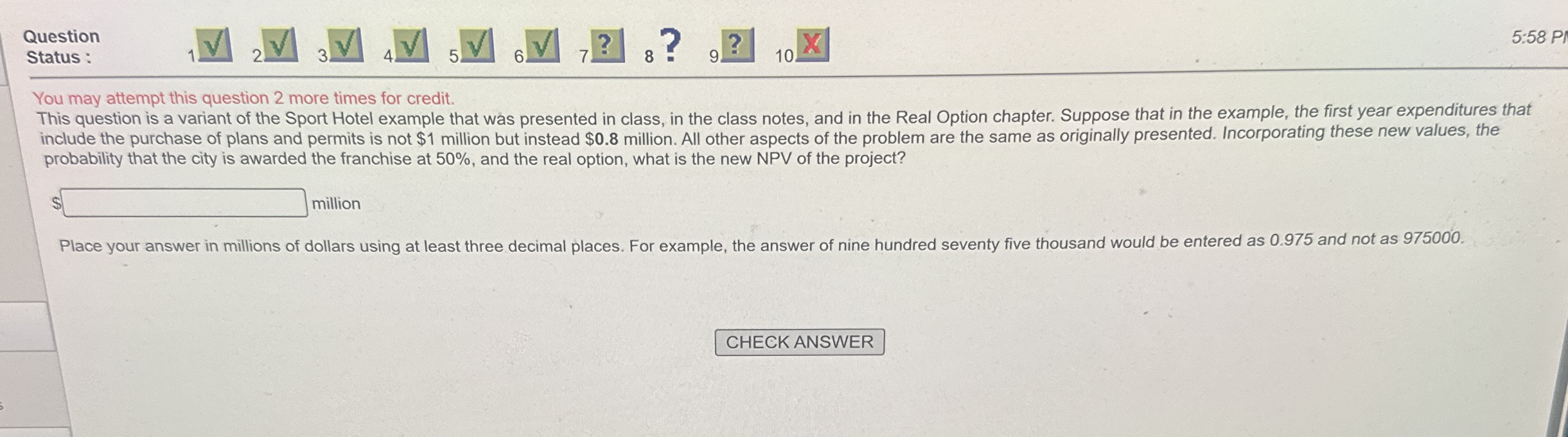 Question Status: 1 V 3 V V 5 . V ? ? ? 1 0 You