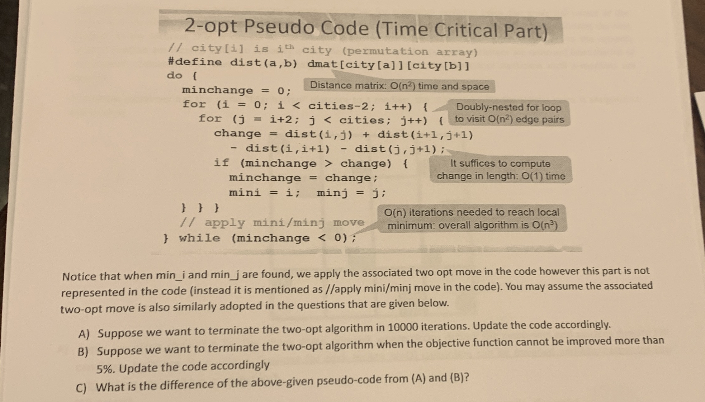 } while ( minchange < 0 ) ; Notice that when min