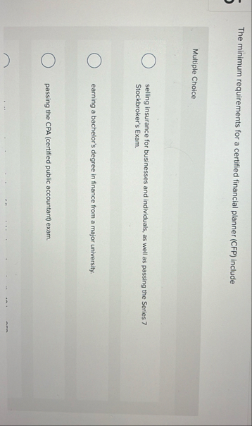 The minimum requirements for a certified