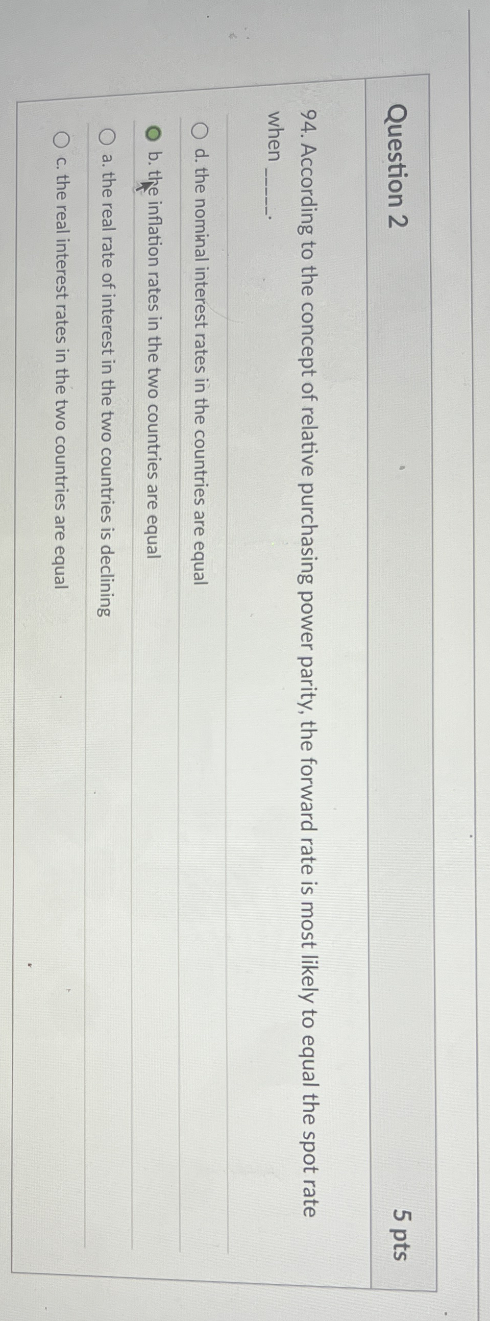Question 2 5 pts 9 4 . According to the concept