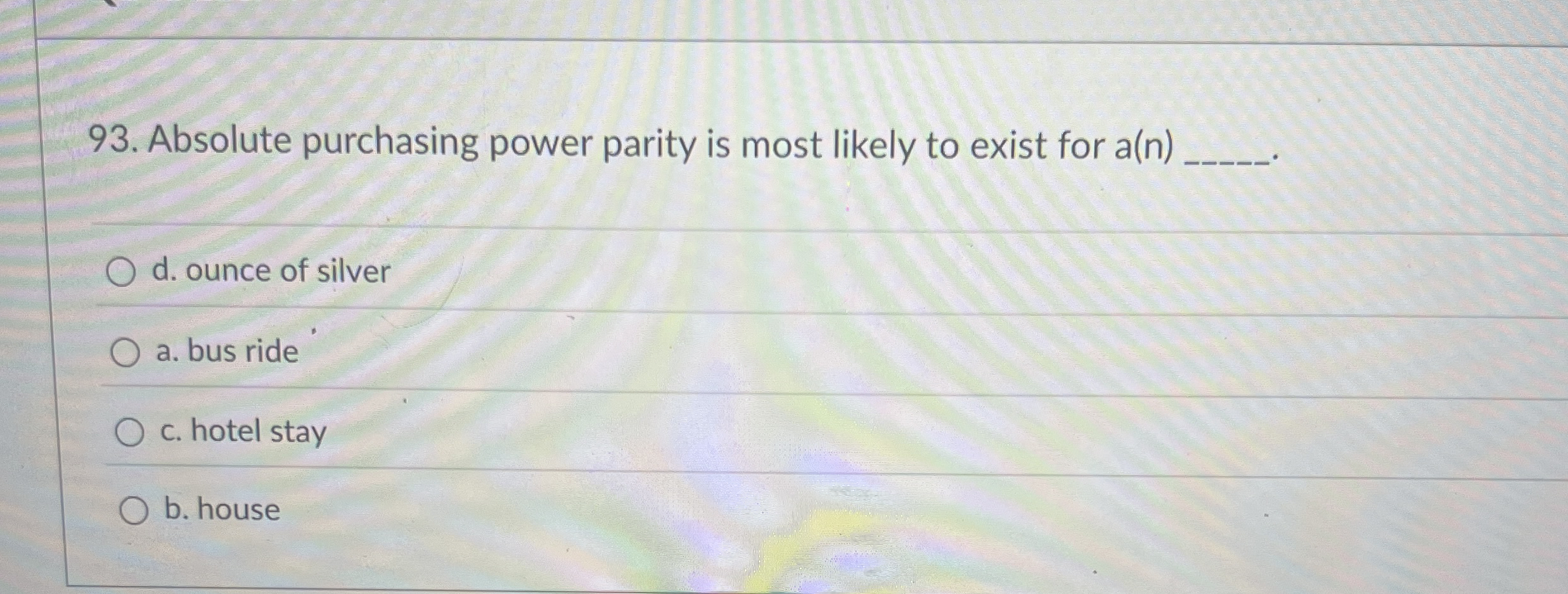 Absolute purchasing power parity is most likely
