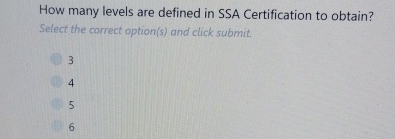 How many levels are defined in SSA Certification