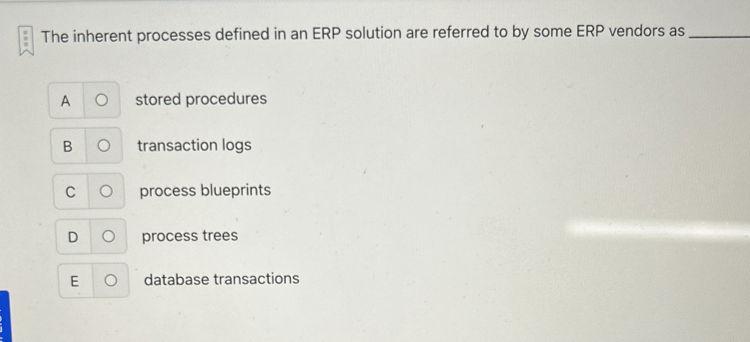 The inherent processes defined in an ERP solution