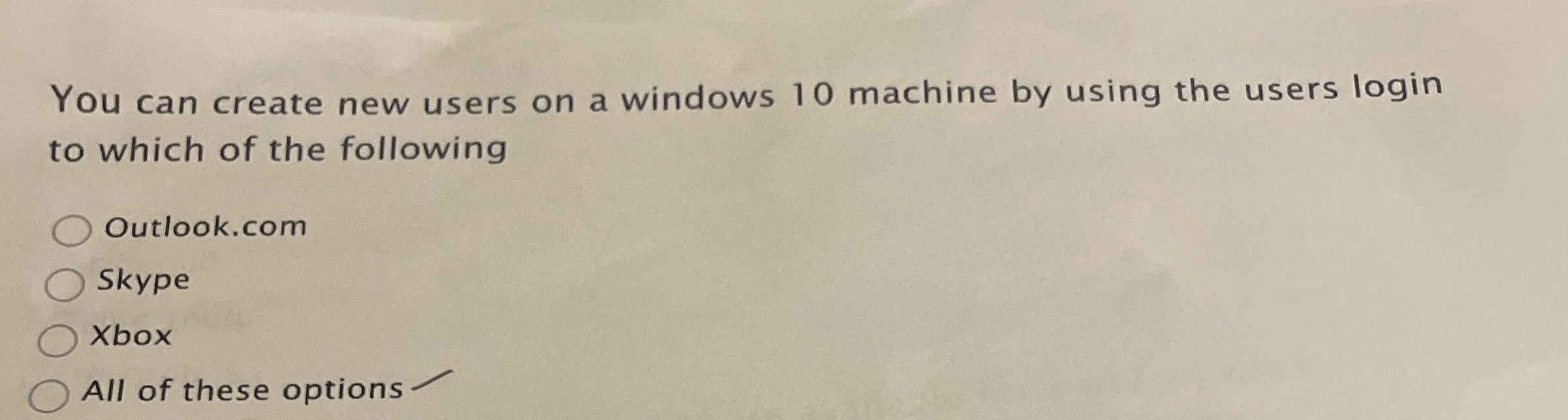 You can create new users on a windows 1 0 machine