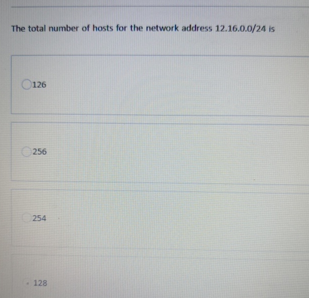 The total number of hosts for the network address