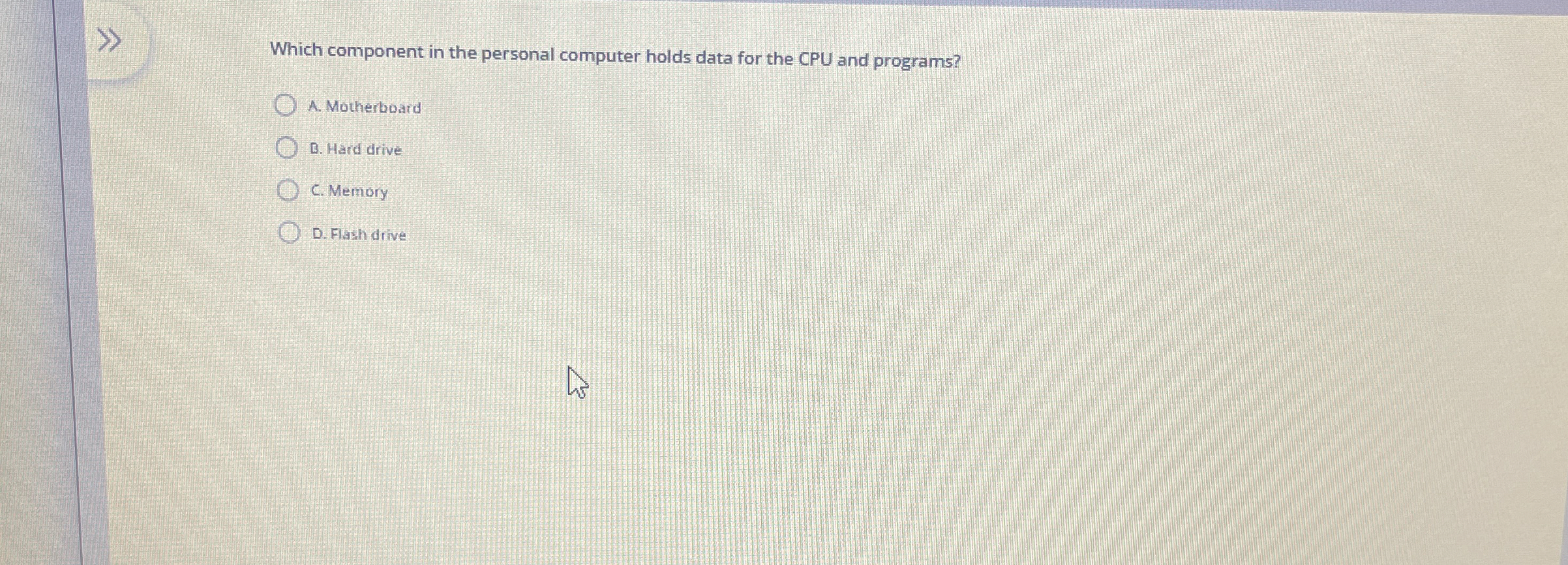 Which component in the personal computer holds