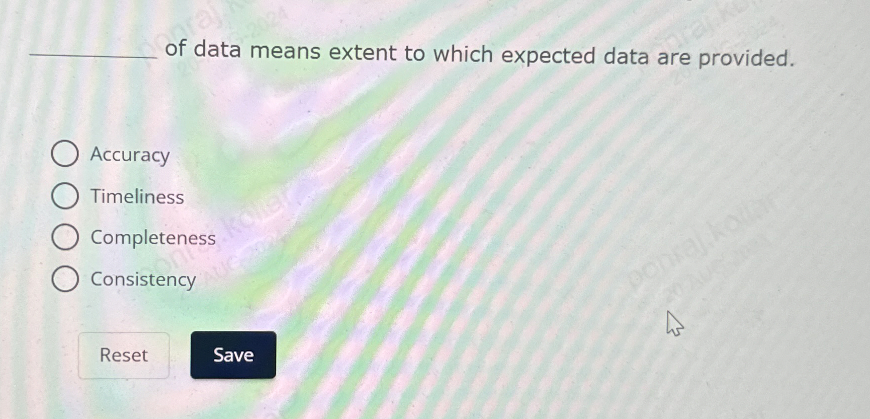 of data means extent to which expected data are