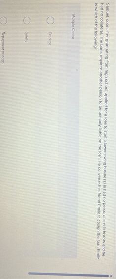 Samuel, soon after graduating from high school,