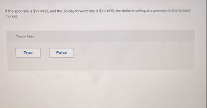 If the spot rate is $ 1 = $ 1 2 0 , and the 3 0 -