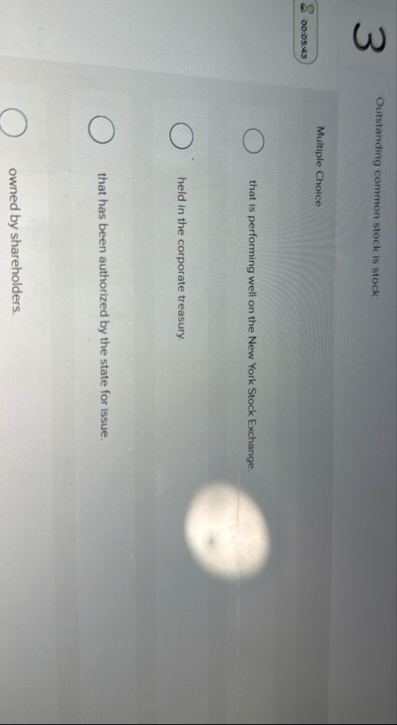 Outstanding common stock is stock: Multiple