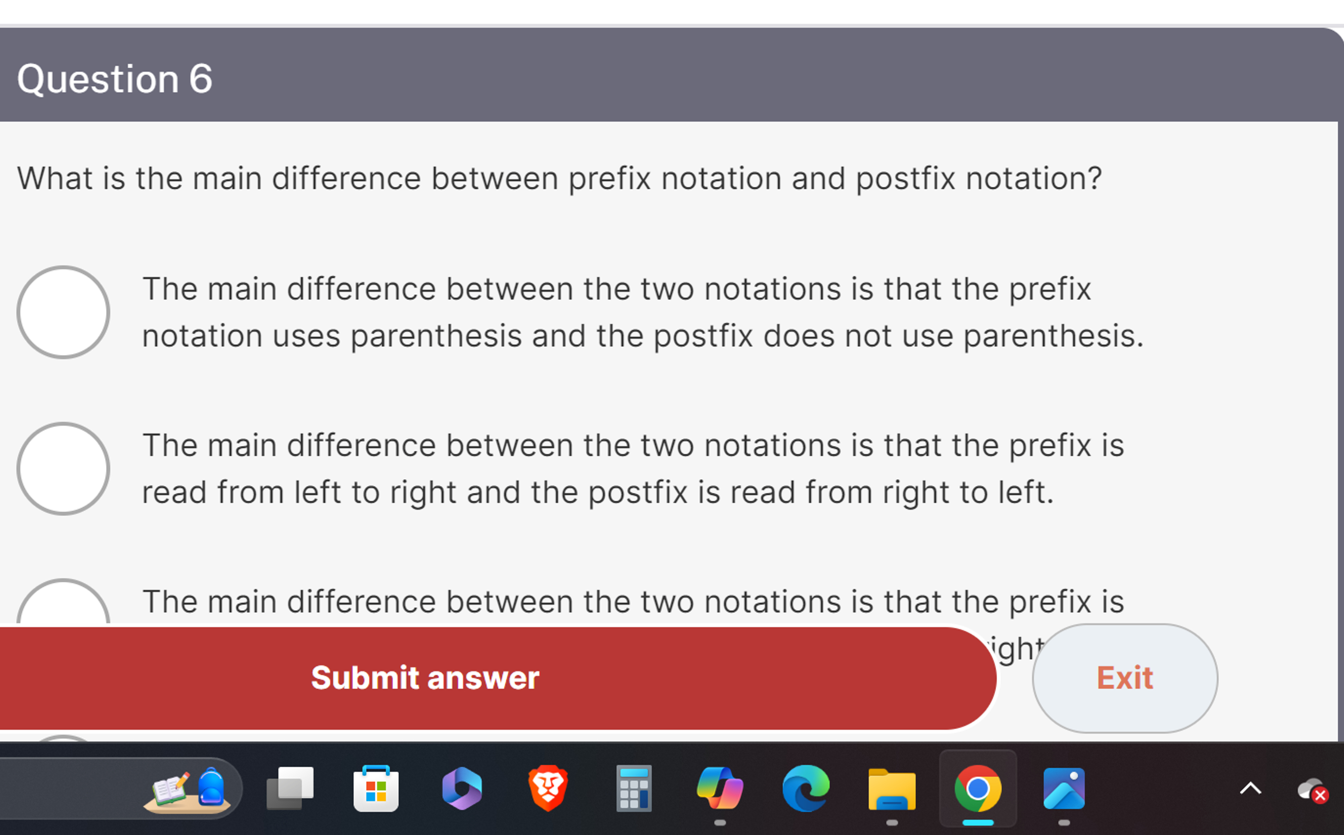 Question 6 What is the main difference between