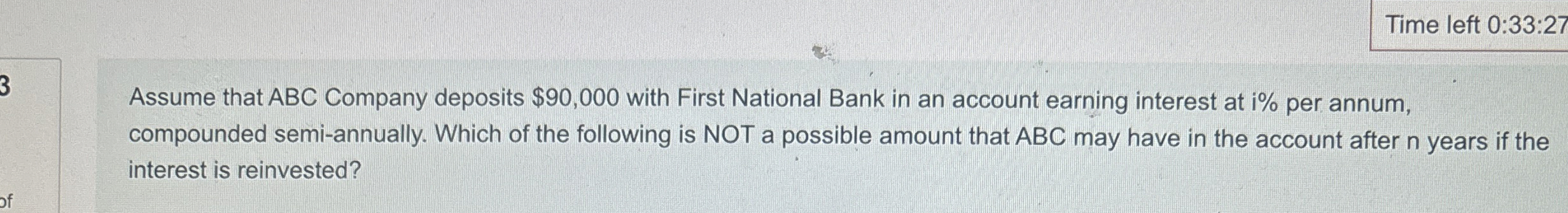 Time left 0 : 3 3 : 2 7 Assume that ABC Company