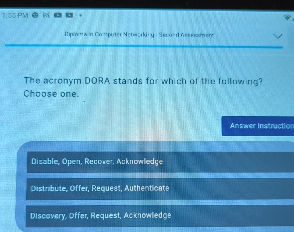 1 : 5 5 PM M Diploma in Computer Networking -