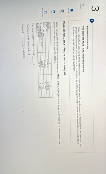 1 Required information 2 0 points Problem 0 5 . 0
