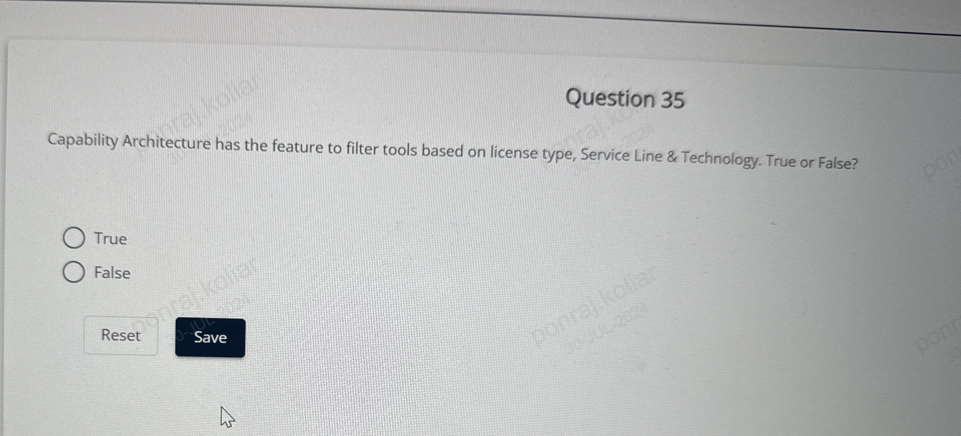Question 3 5 Capability Architecture has the