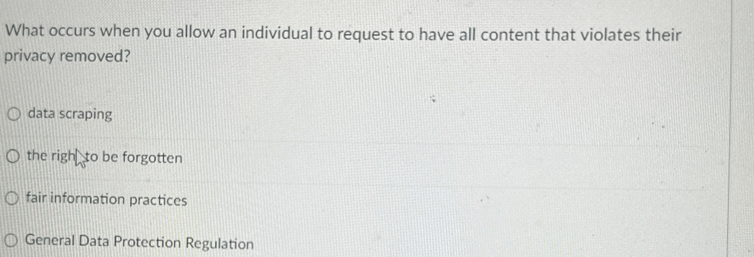 What occurs when you allow an individual to