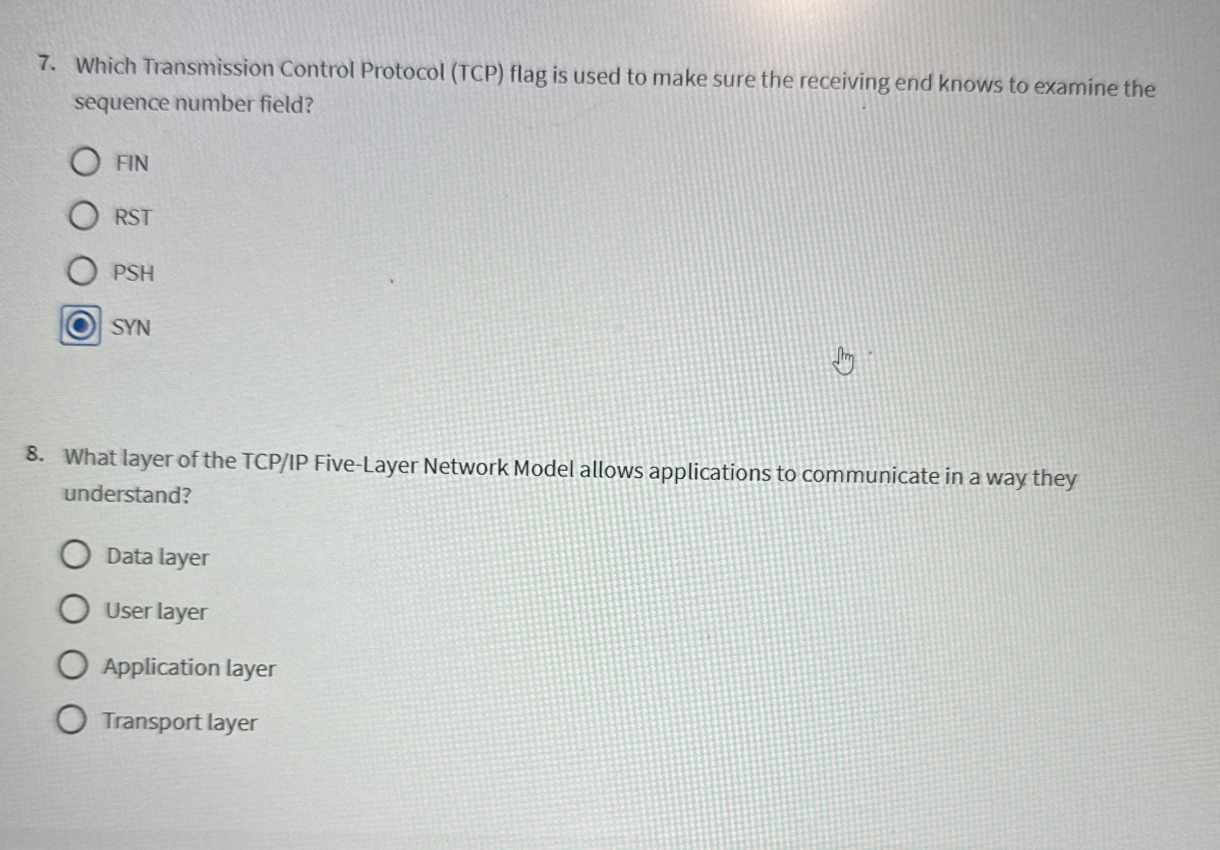 Which Transmission Control Protocol ( TCP ) flag