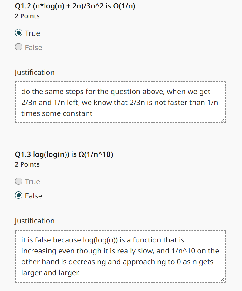 I got 1 / 2 for both 1 . 2 and 1 . 3 , please