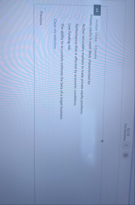 5 1 : 1 2 Time Remalning Multiple Choice 3 . 5