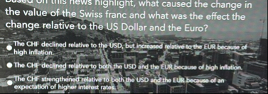 the value of the Swiss franc and what was the