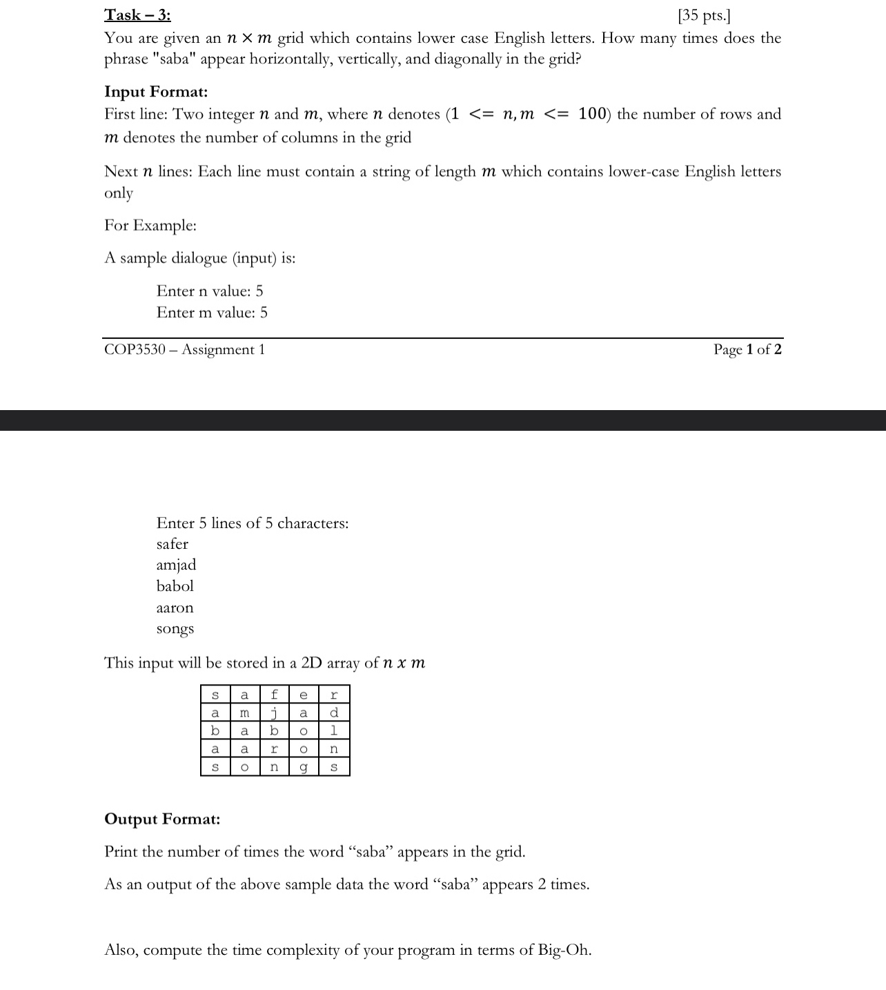 Task - 3 : [ 3 5 pts . ] I want this code in (