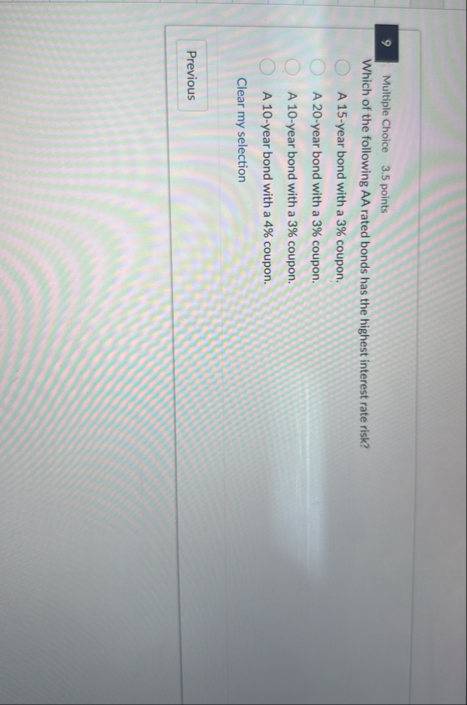 9 Multiple Choice 3 . 5 points Which of the