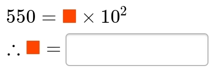 code class = "asciimath" > 5 5 0 = \ times 1 0 ^