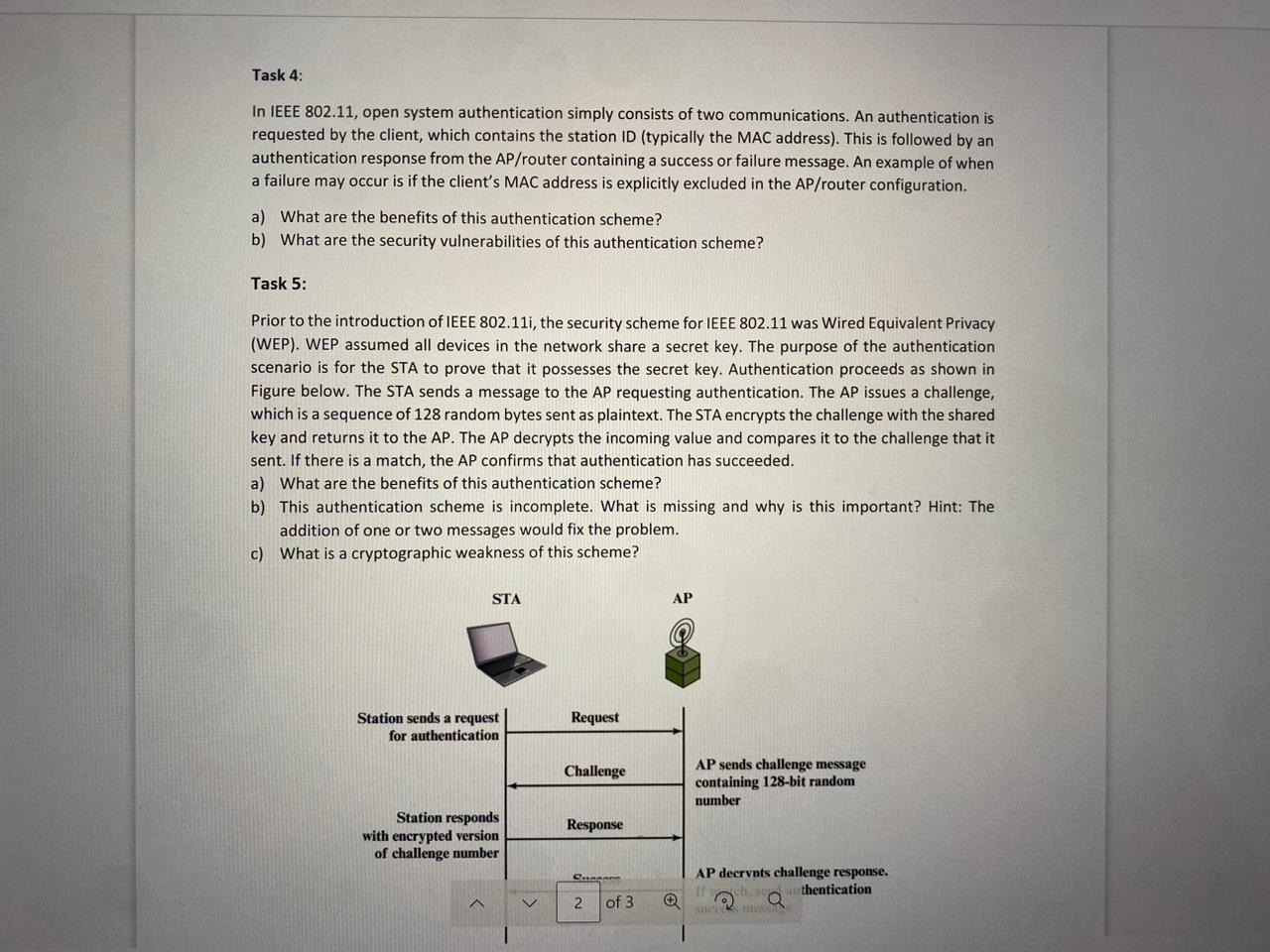 Task 4 : In IEEE 8 0 2 . 1 1 , open system