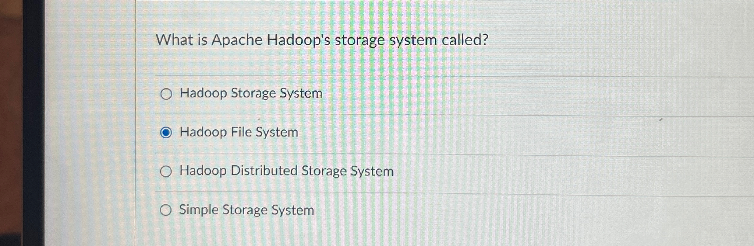 What is Apache Hadoop's storage system called?