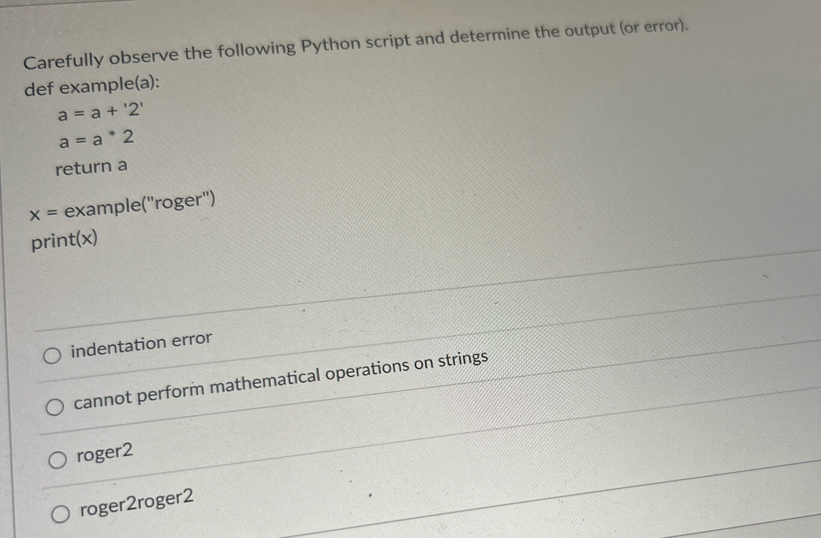 Carefully observe the following Python script and