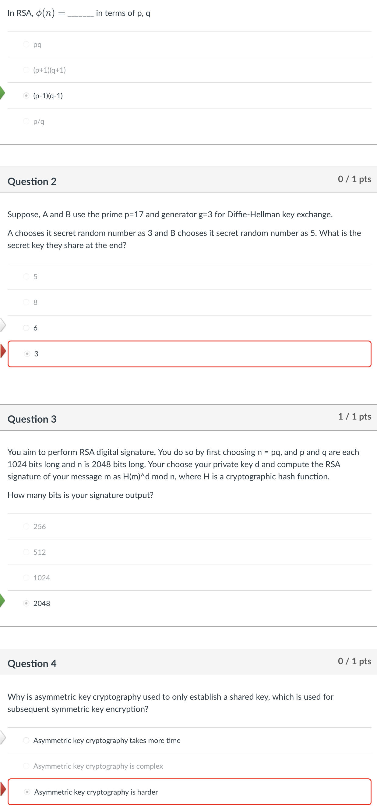 l n R S A , ( n ) = in terms of p , q p q ( p + 1