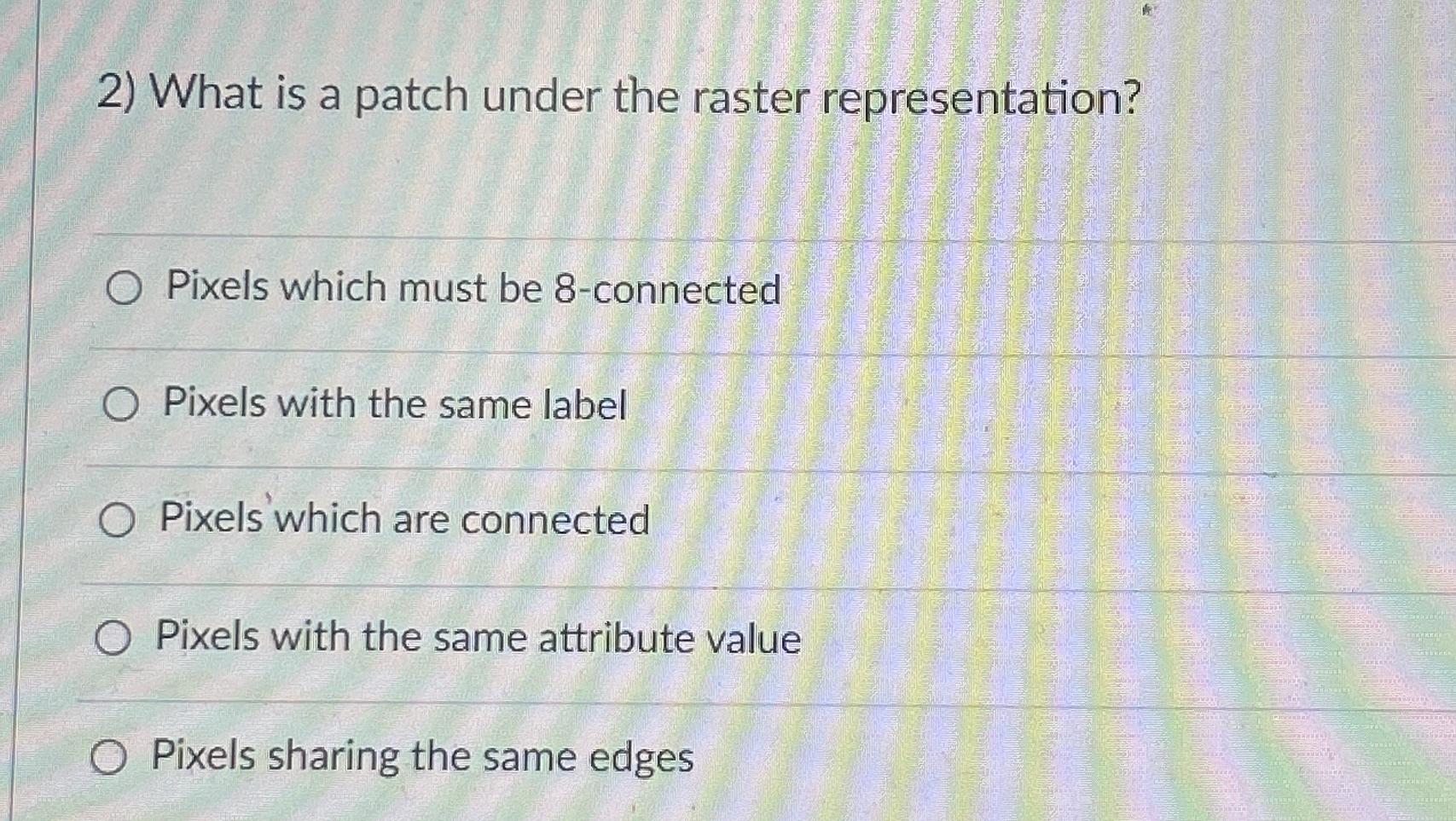 What is a patch under the raster representation?