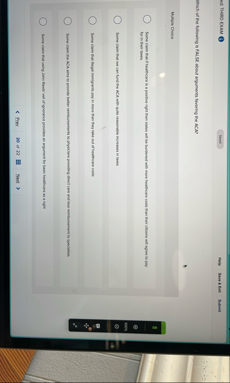 ed: THIRD EXAM 1 Help Sove 4 Exit Submit Which of