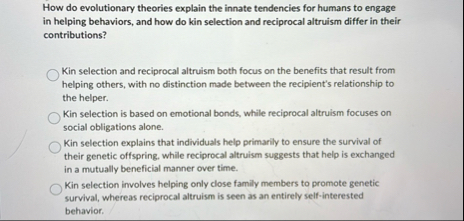 How do evolutionary theories explain the innate