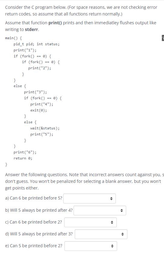 computer science Consider the C program below. (