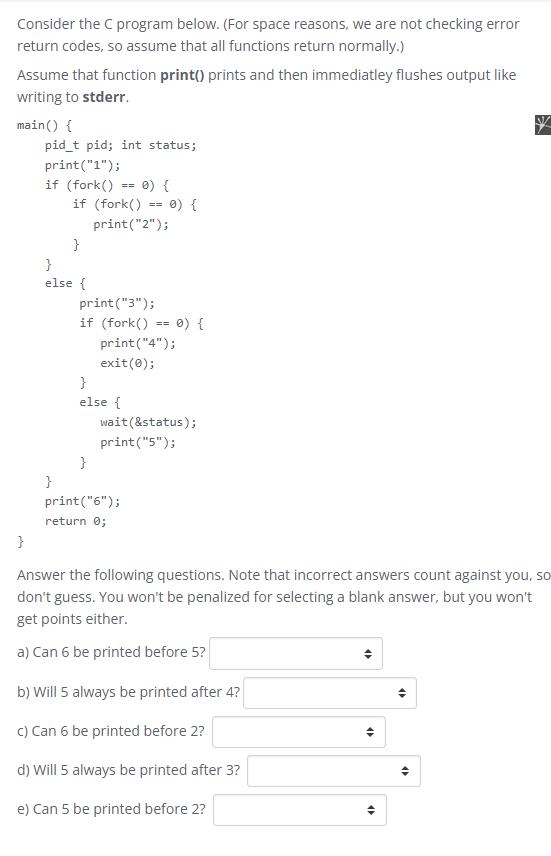 computer science question Consider the C program