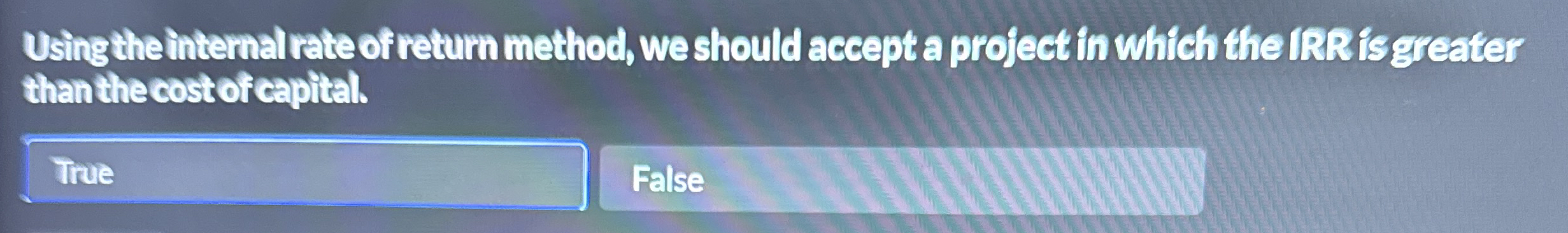 Using the intermal rate of return method, we